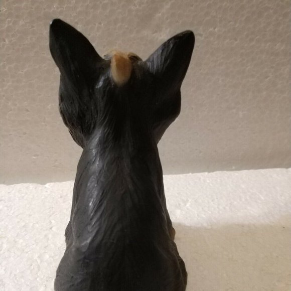 Yorkie DOG FIGURE Handcrafted Sculpture Sandstone Label made by North Light - Picture 6 of 9